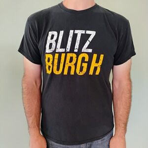 Vintage Pittsburgh Steelers Blitz Burgh T-Shirt Adult Large NFL Football Retro‎